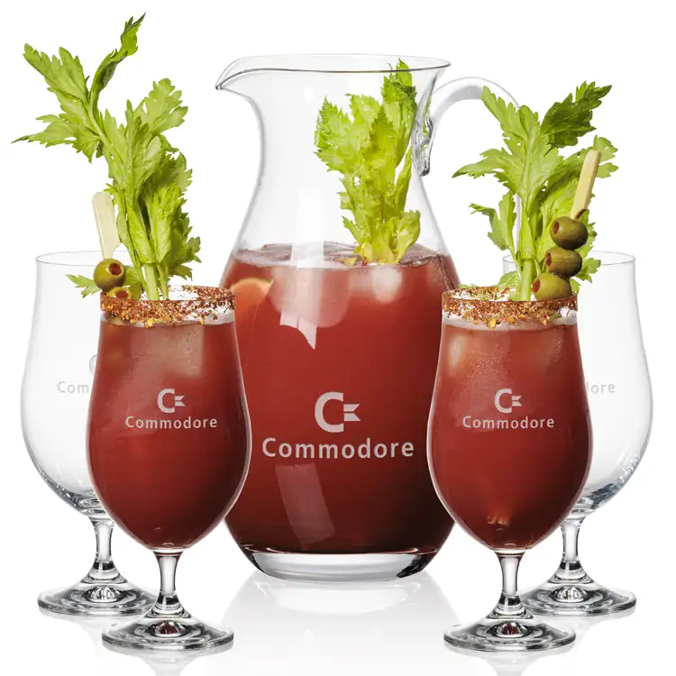 St Tropez 64 oz Pitcher and 4 Rochdale Cocktail Glasses Set