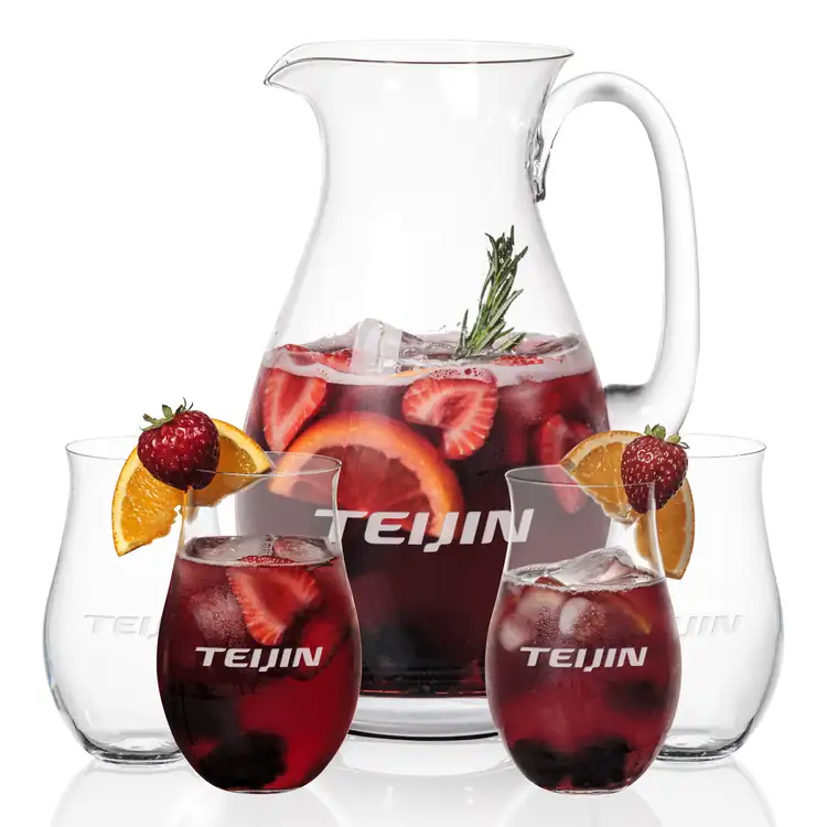 St Tropez 64 oz Pitcher and 4 Avondale Highball Glasses Set