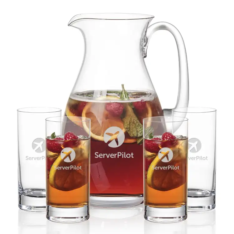 Ensemble pichet St Tropez 64 oz et 4 verres hauts Dresden