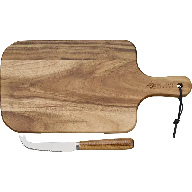 Ensemble planche à fromage et couteau Niagara Cutlery en acacia #2