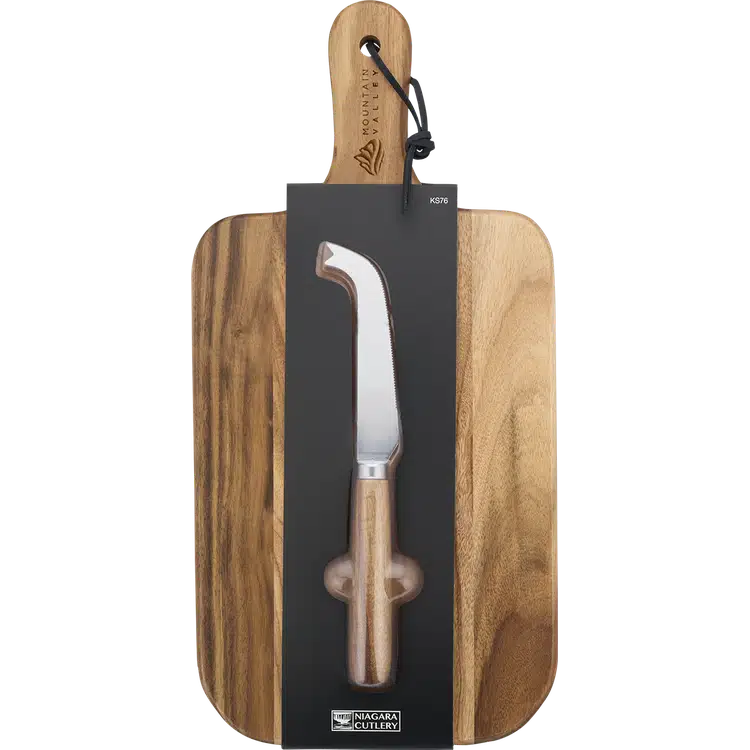 Ensemble planche à fromage et couteau Niagara Cutlery en acacia #6