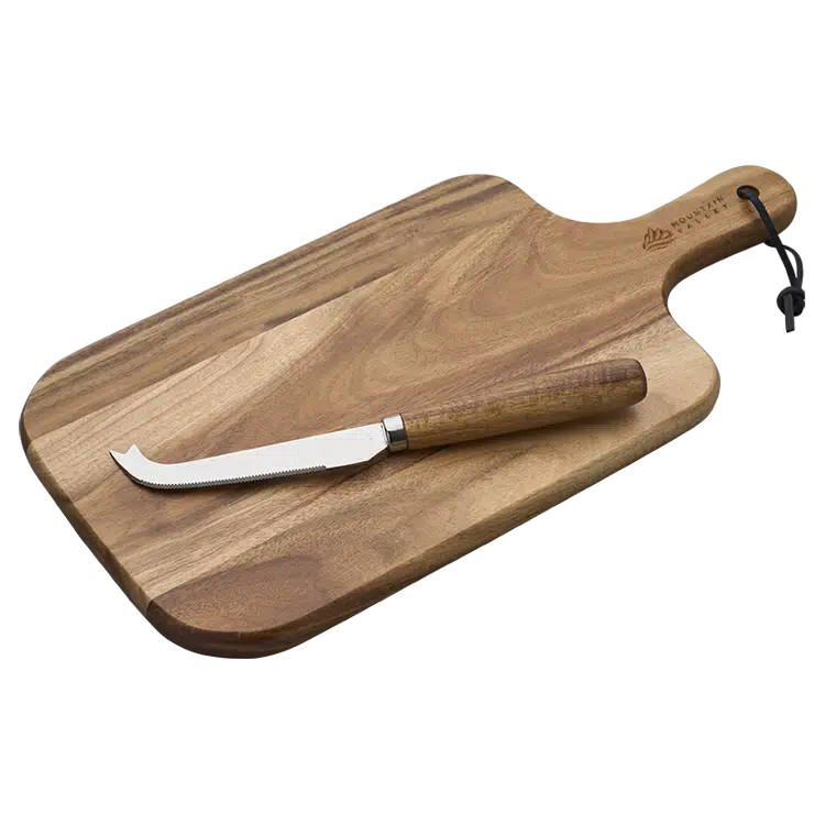 Ensemble planche à fromage et couteau Niagara Cutlery en acacia