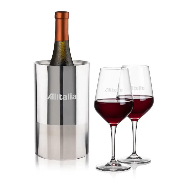Ensemble refroidisseur à vin Catania et 2 verres Germain 15 oz de Swiss Force