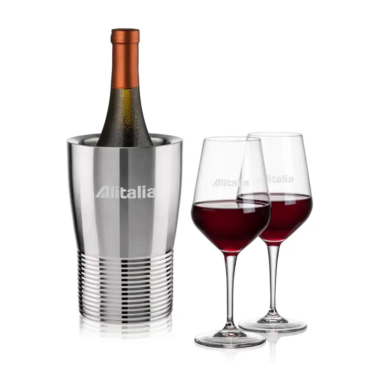 Ensemble refroidisseur à vin Genoa et 2 verres Germain 15 oz de Swiss Force