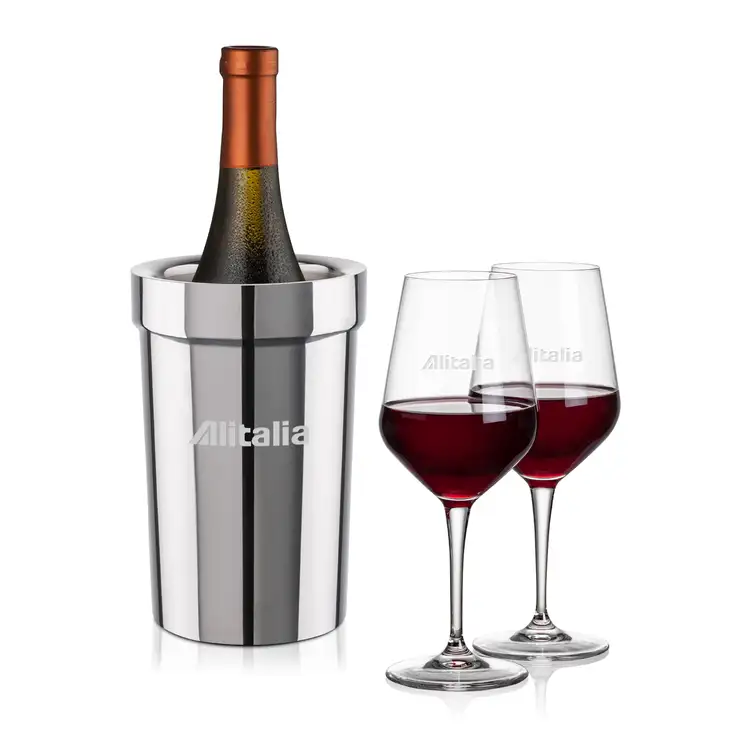 Ensemble refroidisseur à vin Milano et 2 verres Germain 15 oz de Swiss Force