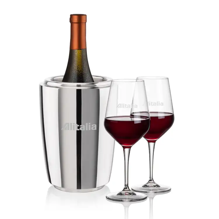 Ensemble refroidisseur à vin Pescara et 2 verres Germain 15 oz de Swiss Force
