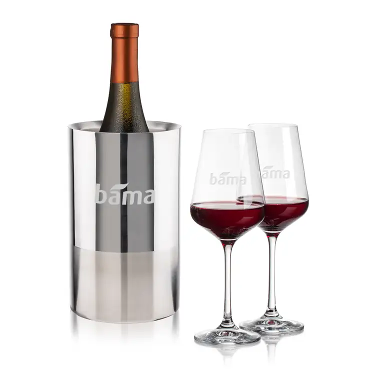 Catania Wine Cooler and 2 Breckland Wine Glass Set
