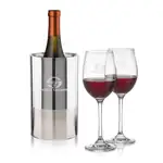 Ensemble refroidisseur de vin Catania et 2 verres à vin Burlington