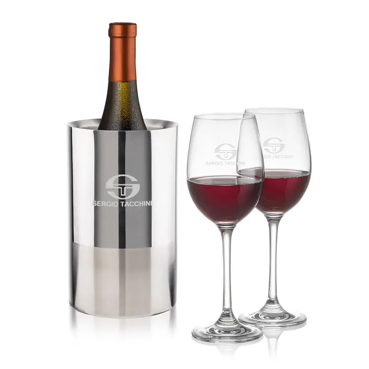 Catania Wine Cooler and 2 Burlington Wine Glass Set