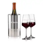 Ensemble refroidisseur de vin Catania et 2 verres à vin Cannes