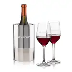 Ensemble refroidisseur de vin Catania et 2 verres à vin Lethbridge