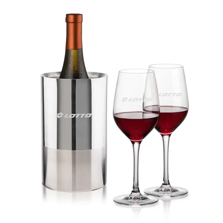 Catania Wine Cooler and 2 Lethbridge Wine Glass Set