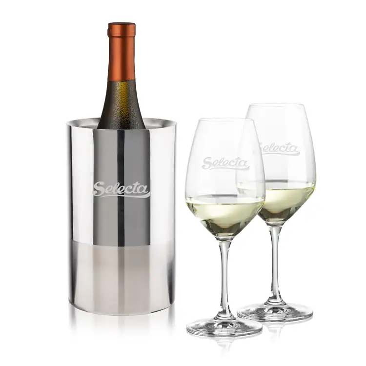 Catania Wine Cooler and 2 Santiago Wine Glass Set
