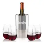 Ensemble refroidisseur de vin Catania et 4 verres à vin sans pied Boston