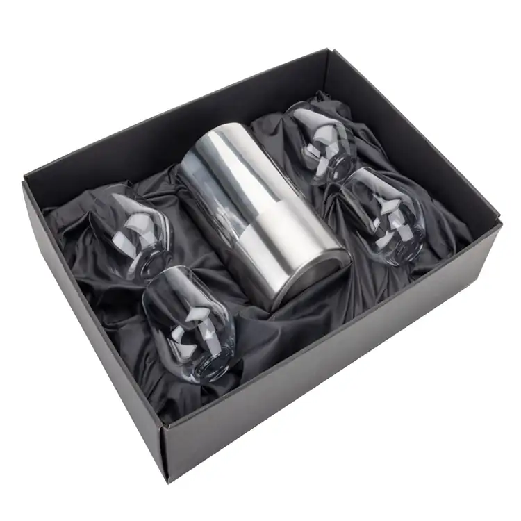 Catania Wine Cooler and 4 Oldham 15 oz Stemless Wine Glass Set #2