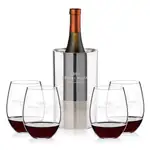 Ensemble refroidisseur de vin Catania et 4 verres à vin sans pied RIEDEL