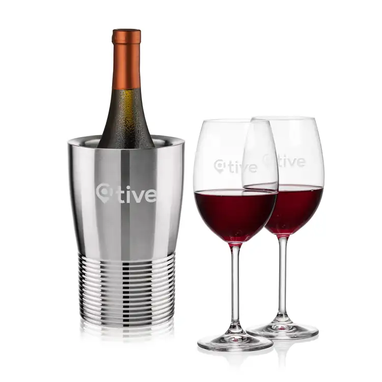 Genoa Wine Cooler and 2 Blyth Wine Glass Set