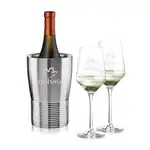 Ensemble refroidisseur de vin Genoa et 2 verres à vin Tucson