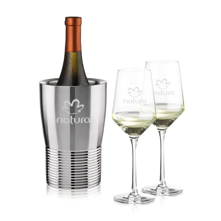 Genoa Wine Cooler and 2 Tucson Wine Glass Set