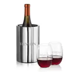 Ensemble refroidisseur de vin Jacobs et 2 verres à vin sans pied Carlita