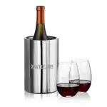 Ensemble refroidisseur de vin Jacobs et 2 verres à vin sans pied Laurent 18.5 oz