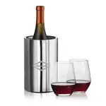 Ensemble refroidisseur de vin Jacobs et 2 verres à vin sans pied Mandelay