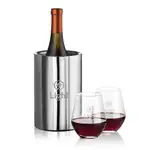 Ensemble refroidisseur de vin Jacobs et 2 verres à vin sans pied Reina