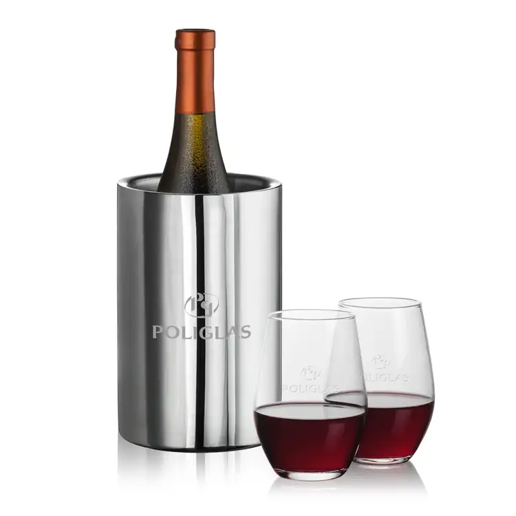 Jacobs Wine Cooler and 2 Vale Stemless Wine Glass Set