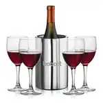 Ensemble refroidisseur de vin Jacobs et 4 verres à vin Carberry
