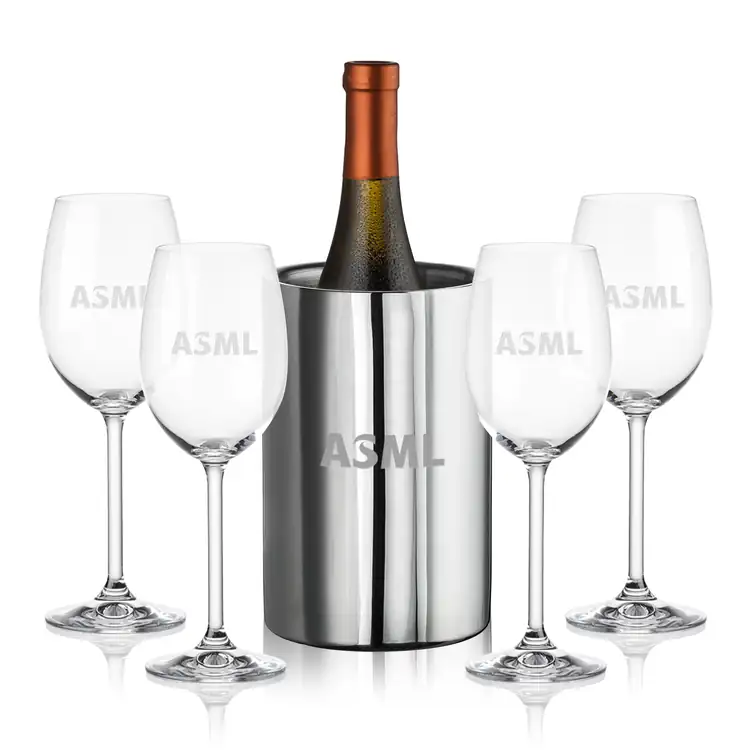 Jacobs Wine Cooler and 4 Woodbridge Wine Glass Set