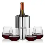Ensemble refroidisseur de vin Jacobs et 4 verres à vin sans pied Cannes 13.5 oz