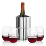 Ensemble refroidisseur de vin Jacobs et 4 verres à vin sans pied Carlita