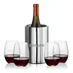 Jacobs Wine Cooler and 4 Laurent 18.5 oz Stemless Wine Glass Set