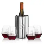 Ensemble refroidisseur de vin Jacobs et 4 verres à vin sans pied Reina