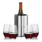 Jacobs Wine Cooler and 4 Vale Stemless Wine Glass Set