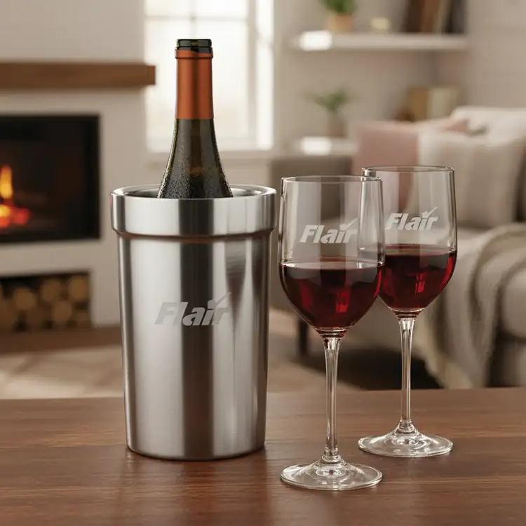 Milano Wine Cooler and 2 Belmont 11 oz Wine Glass Set #3