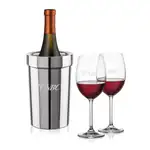 Ensemble refroidisseur de vin Milano et 2 verres à vin Coleford