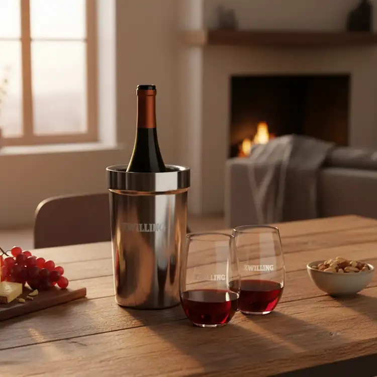 Milano Wine Cooler and 2 Laurent 18.5 oz Stemless Wine Glass Set #3