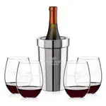 Ensemble refroidisseur de vin Milano et 4 verres à vin sans pied RIEDEL