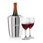 Ensemble refroidisseur de vin Pescara et 2 verres à vin Carberry