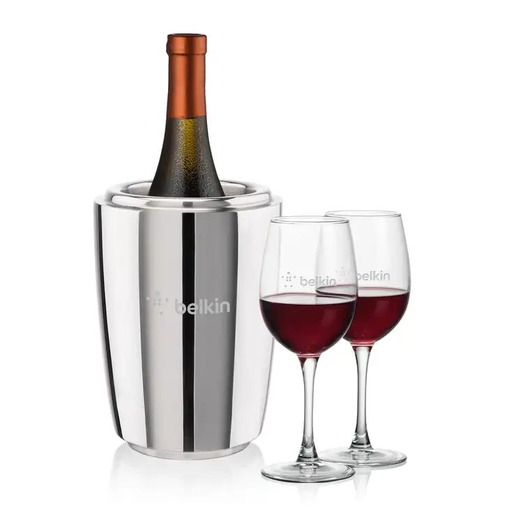 Pescara Wine Cooler and 2 Connoisseur Wine Glass Set