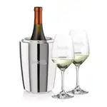 Ensemble refroidisseur de vin Pescara et 2 verres à vin Santiago