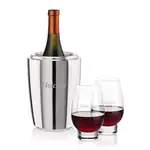 Ensemble refroidisseur de vin Pescara et 2 verres à vin sans pied Glenarden