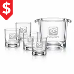 Ensemble seau à glace Aristocrat et 4 verres - Gravure