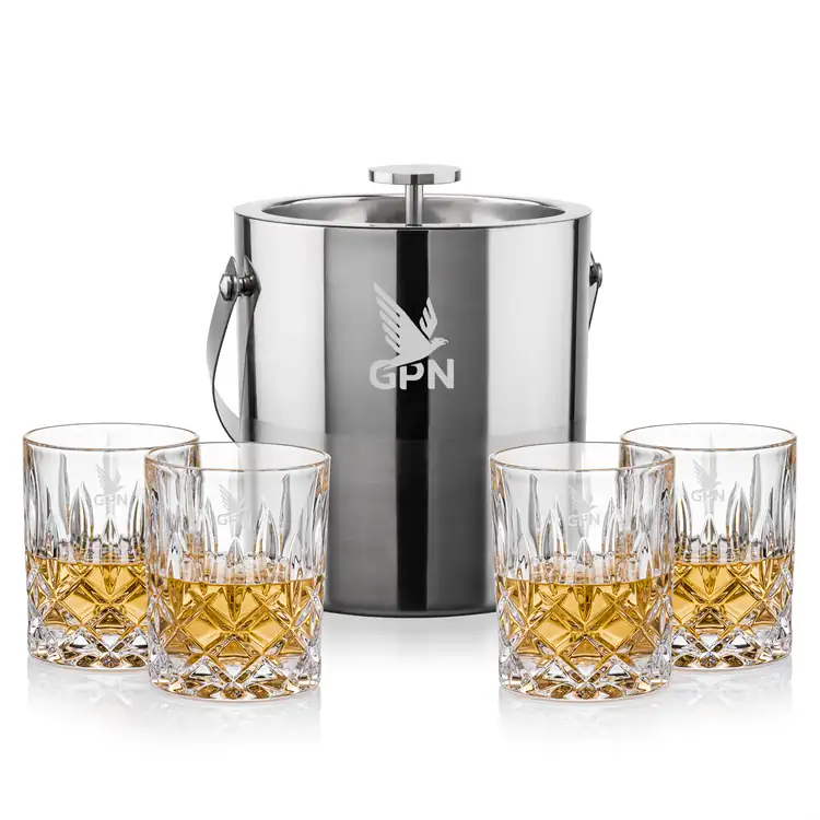 Ensemble seau à glace Catania et 4 verres RIEDEL Spey