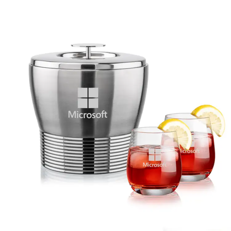 Genoa Ice Bucket and 2 Salem Glasses Set