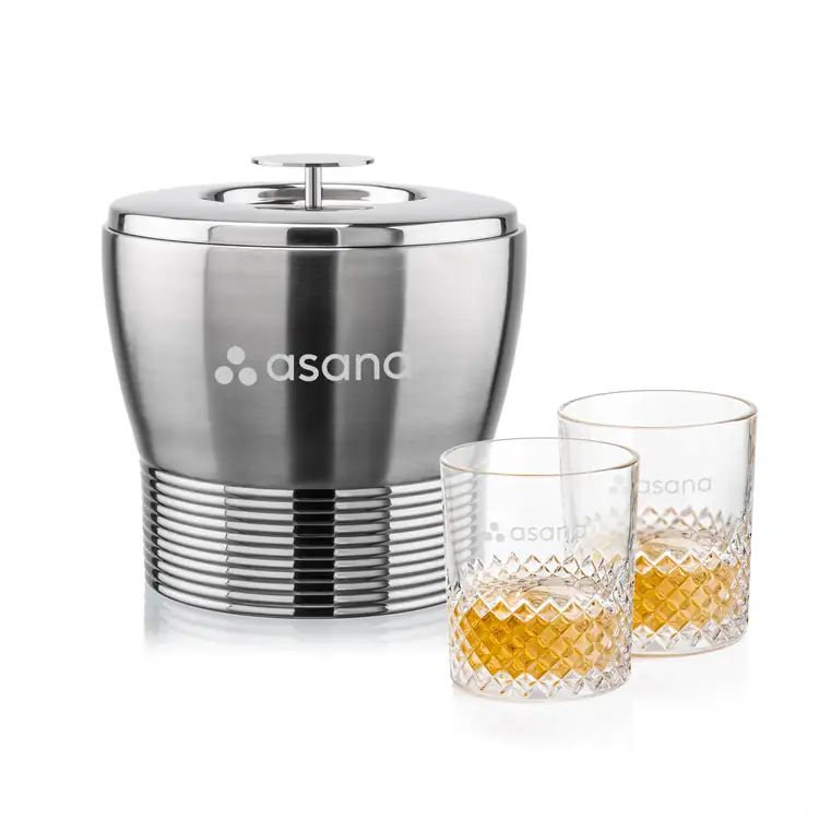 Genoa Ice Bucket and 2 Tacoma Glasses Set
