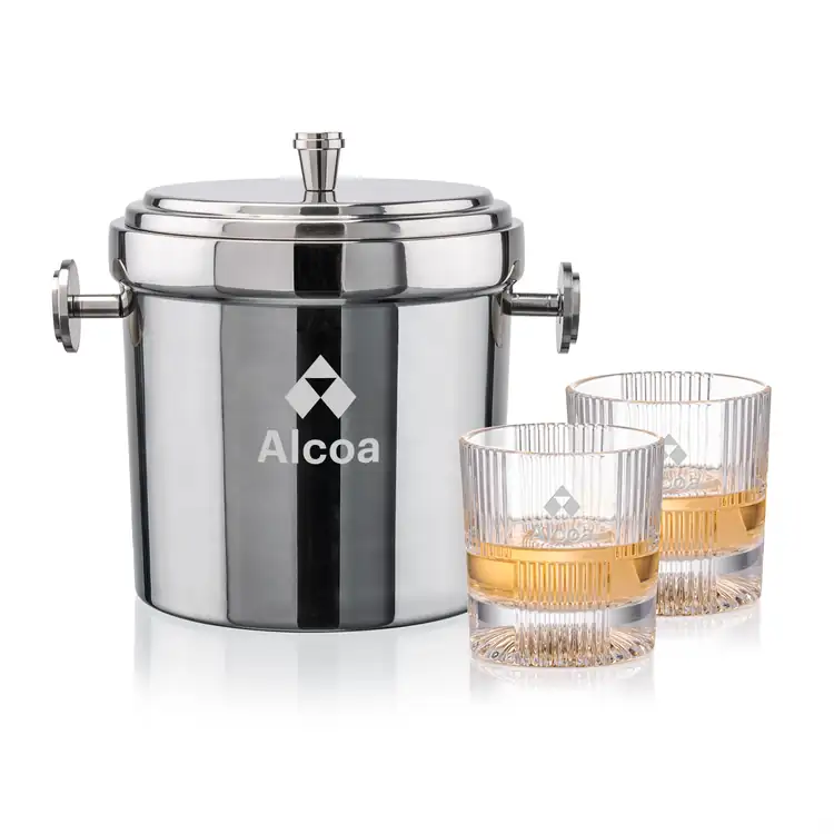 Milano Ice Bucket and 2 Blackwell Glasses Set