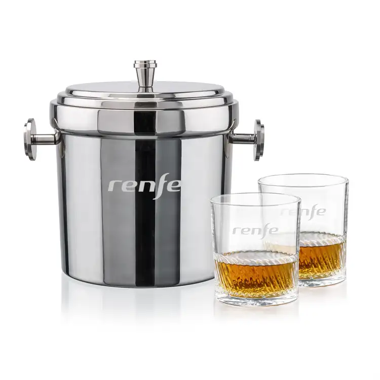 Milano Ice Bucket and 2 Drysdale Glasses Set