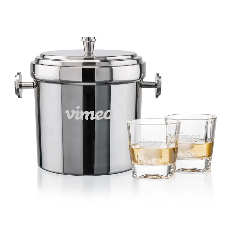 Milano Ice Bucket and 2 Kansas Glasses Set